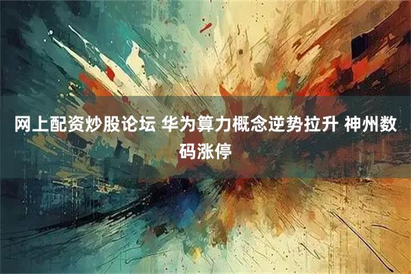 网上配资炒股论坛 华为算力概念逆势拉升 神州数码涨停
